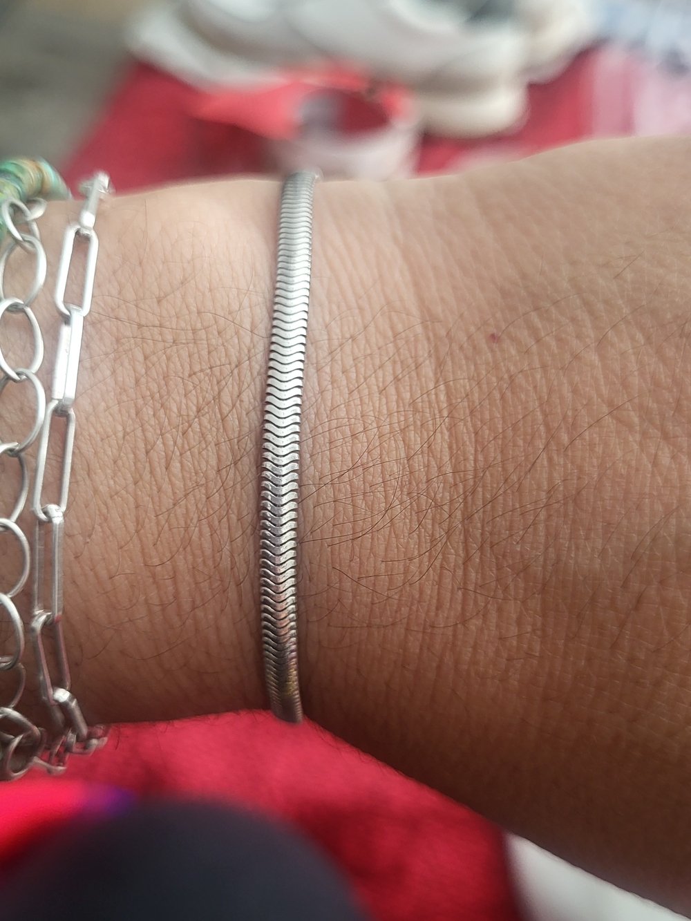 Silpada Sterling Silver Herringbone Bracelet With Adjustable Slide Closure